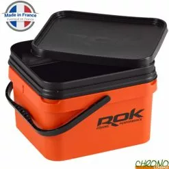Rok Fishing Seau Carré ROK Square Bucket Complet Orange 10L
